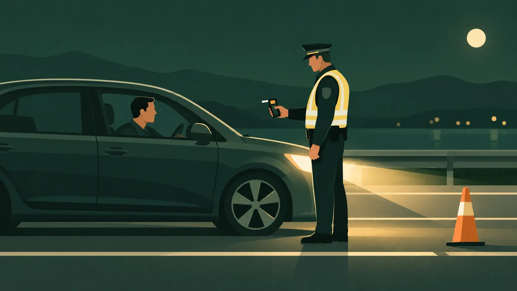 Cannabis y conducir en España: test de saliva de la DGT en un control de carretera